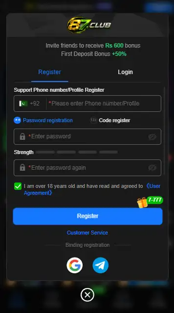 87club registration