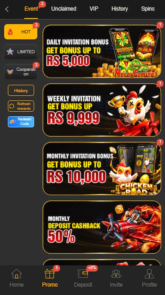 188PKR promo page showing promotional offers