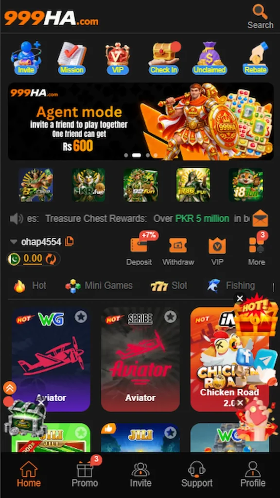 999HA game homepage hero banner displaying mobile cards, arcade graphics. 