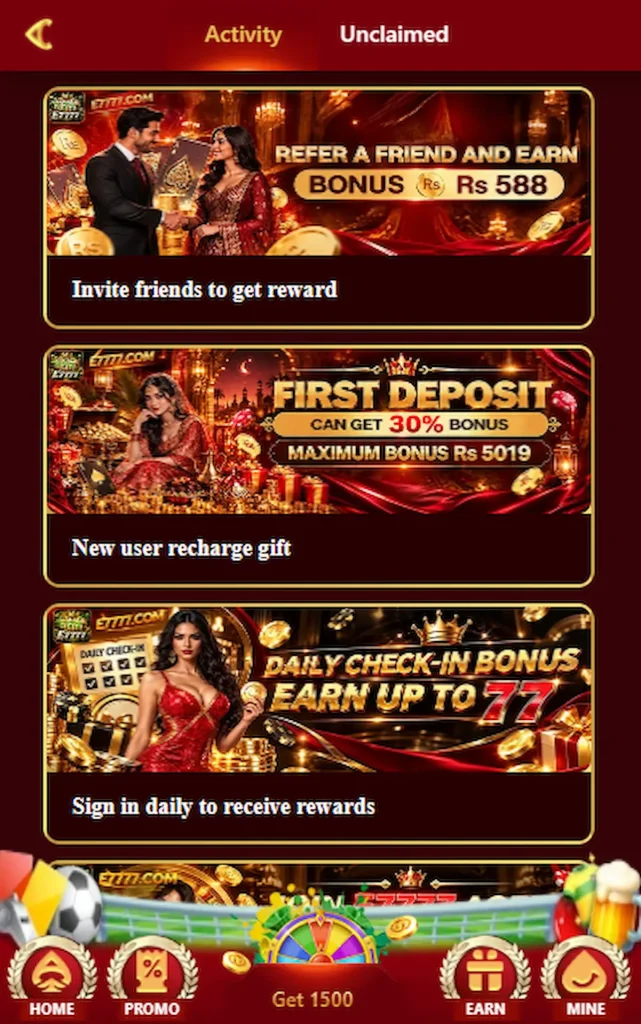E7777 promo page and offers