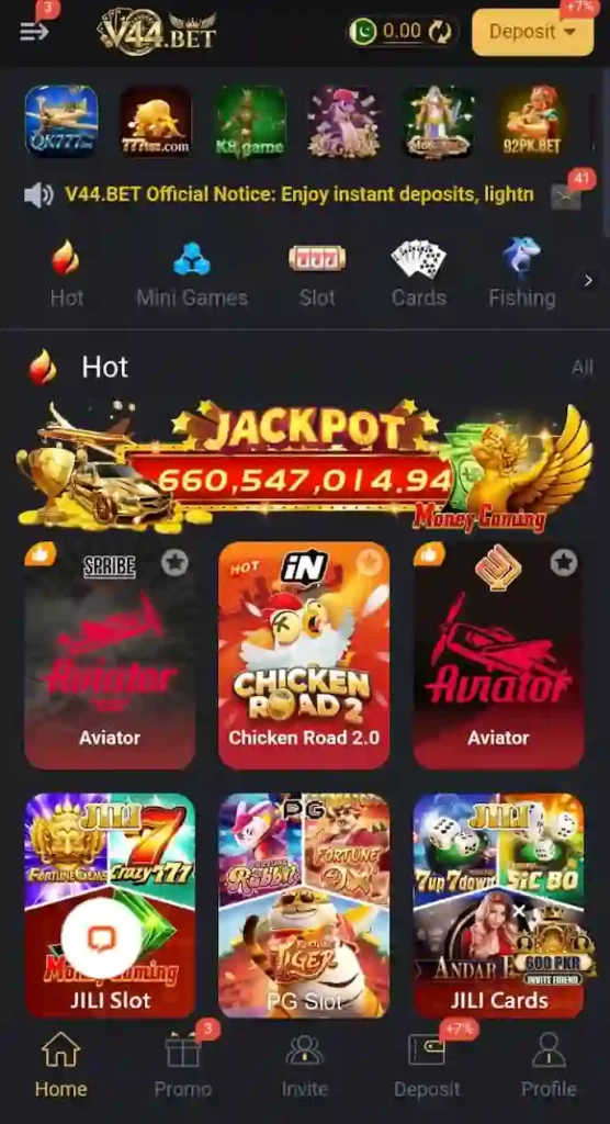 V44BET Game mobile gaming platform home image